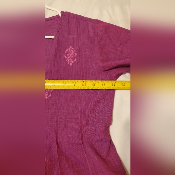 NOVICA Handcrafted Beaded and Block Peint Tunic Blouse 100% cotton - Picture 9 of 11